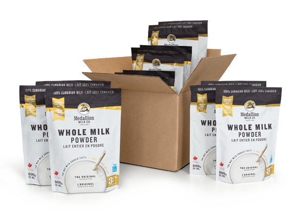 box of 12 Whole Milk Powder bags from Medallion Milk